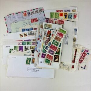 350+ Lot of 1930s - 1990s Stamps Mostly Canceled US French Iranian IRS Coupons